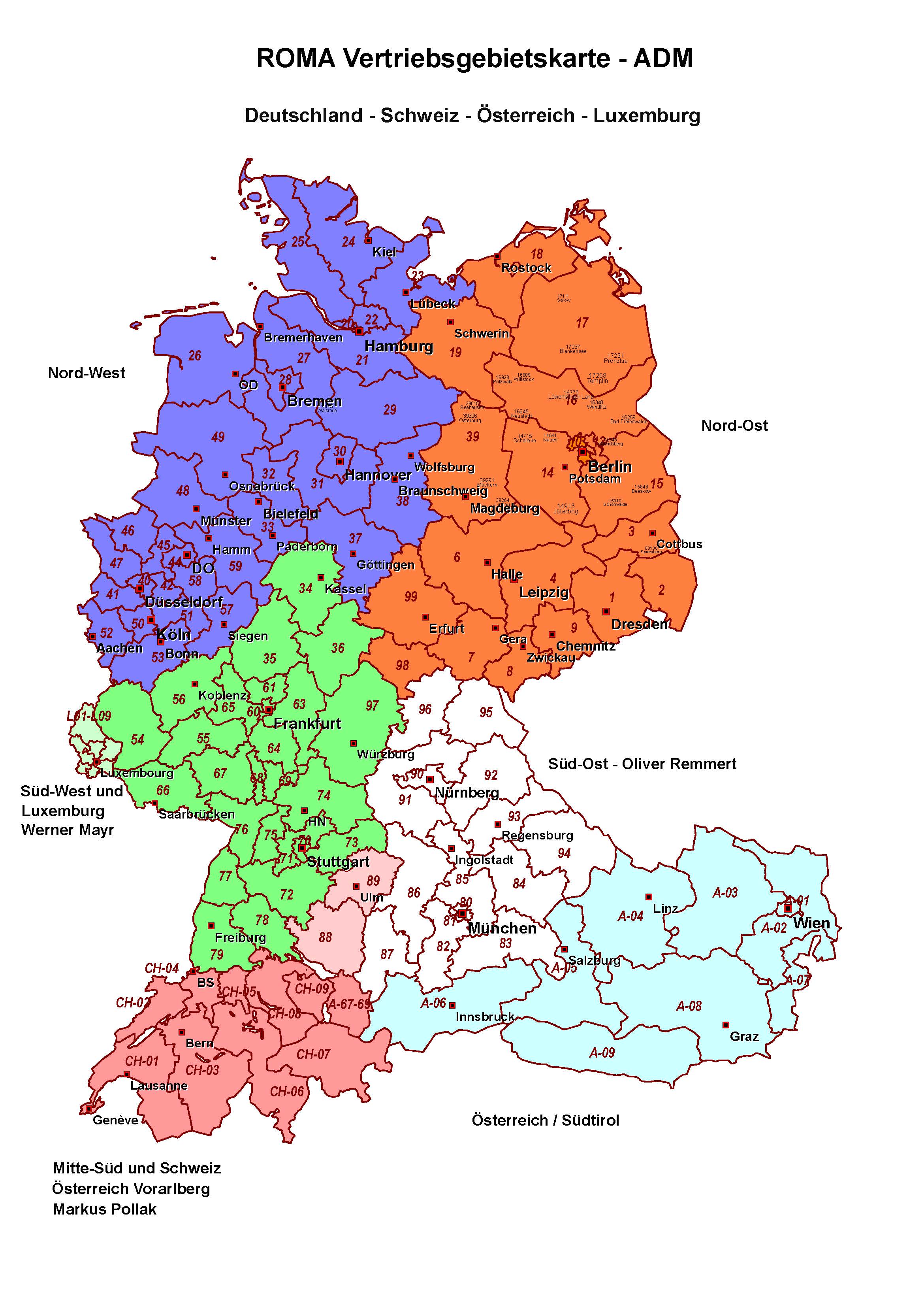 ROMA Vertriebsgebiete DACH